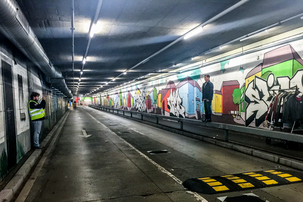 Gianluca Colla taking picture of Cyril Corner in Montbenon Parking, Lausanne (Switzerland)